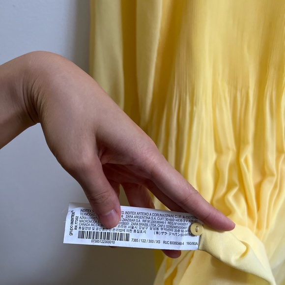 Zara Pleated Long Sleeve Midi Dress XS - Picture 6 of 9